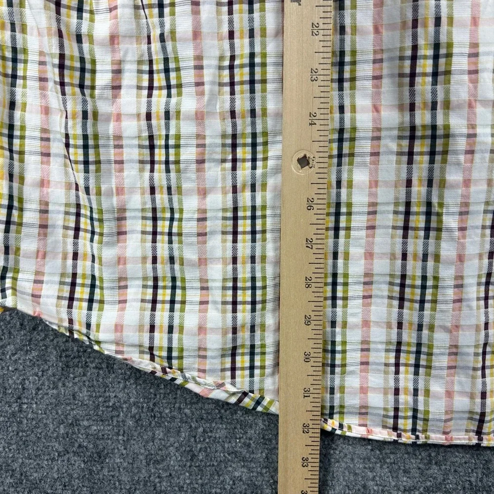 Banana Republic Button Down Mens XXL Multi Color Plaid Cotton Long Sleeve Shirt